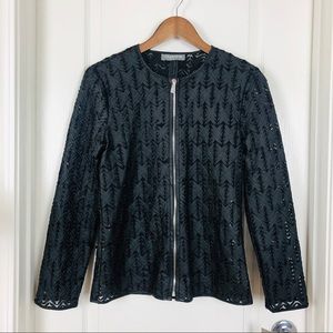 BAGATELLE Black Faux Leather Blazer Jacket Women's Size 8P